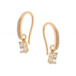 Earrings in gold-plated 925 silver with zirconia