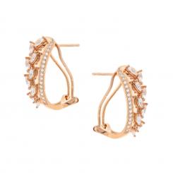 Earrings in 925 silver, gold-plated, with zirconia