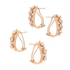 Earrings in 925 silver, gold-plated, with zirconia