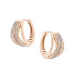 Hoop earrings in 925 silver, gold-plated, with zirconia