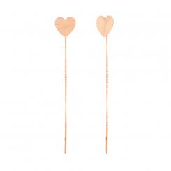 Pull through earrings with heart in 585 rose gold