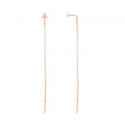 Pull through earrings triangle in 585 rose gold