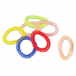 Colorful plastic hair ties, 100 pieces