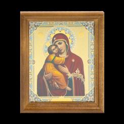 Icon "Vladimir BM" wooden frame, double embossing, 11 x 13 cm