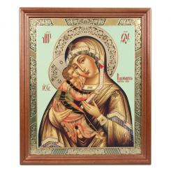 Icon "Vladimirskaya" wooden frame, under glass, 20 x 24 cm