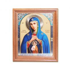 Icon "Birth attendant" Wooden frame, double embossing, under glass, 11 x 13 cm