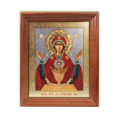 Icon "Neupivajemaja Chasha" wooden frame, double embossing, 11 x 13 cm