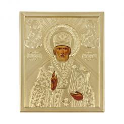 Icon in Rise "Nikolai Chudotvorets", 11x13 cm