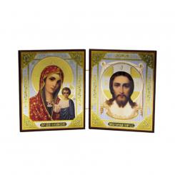 Icon clades 2-piece, made of wood, double embossing, 13x22 cm