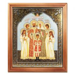 Icon "Royal Family" wooden frame, double embossing, 20 x 24 cm