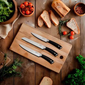 BEM Master Chef 6-piece knife set made of high-quality stainless steel with knife block incl. sharpener