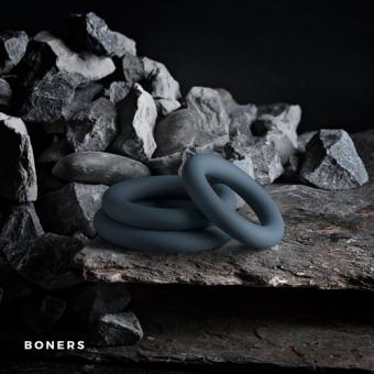 Boners 3-teiliges Penisring Set - grau