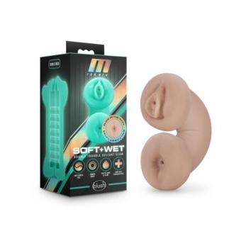 M for Men - Soft and Wet - Double Trouble Masturbator - Glows in the Dark