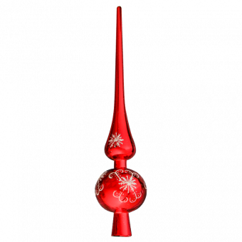 Weihnachtsbaumspitze "Schneeflocke" rot, 28 cm