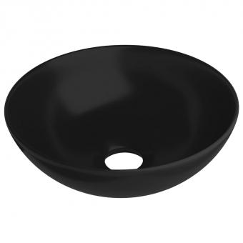 Washbasin ceramic matt black round