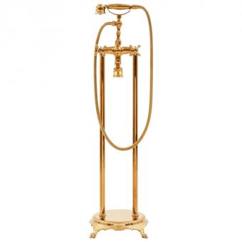 Badewannenarmatur Freistehend 99,5cm Standarmatur Bad Golden/Silbern