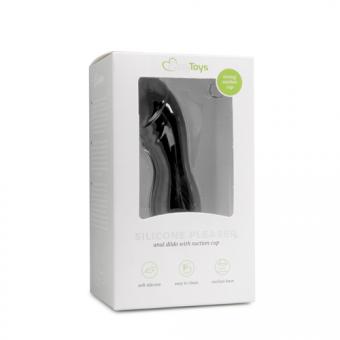 Black silicone suction cup dildo