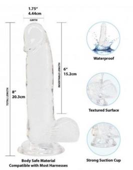 Crystal Addiction - Transparenter Dildo - 19 cm