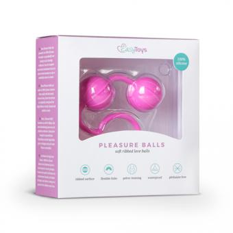 Love balls with vertical ripples in pink