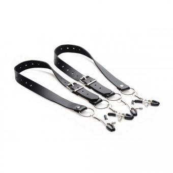 Labia spreader straps for spreader with clamps