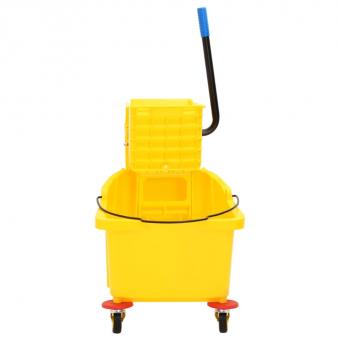 Mop bucket with press and castors Yellow 36 L polypropylene