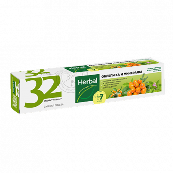 MODUM Зубная паста "32 HERBAL GEMS", с облепихой и минералами, 150 г