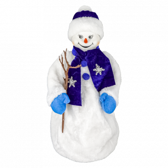 Decorative snowman with scarf, with candy compartment, 40 cm