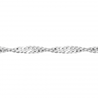 Singapore anklet in 925 silver with heart pendant