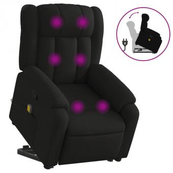 Massage chair with stand-up aid black fabric