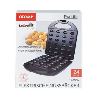 Praktik elektrischer Backautomat Nussbäcker für 24 Nüsschen, 1400 W, 27x32x10cm