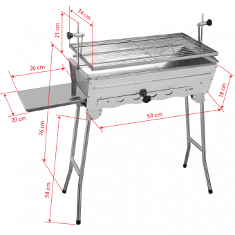 Stainless steel collapsible and portable charcoal grill