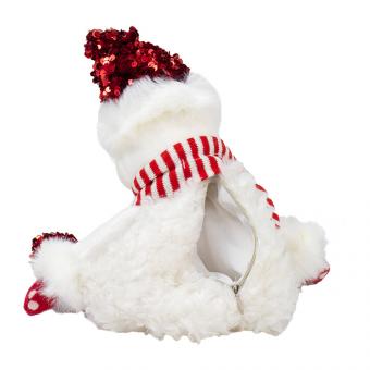 Plush snowman doll with hidden candy compartment, 30 cm