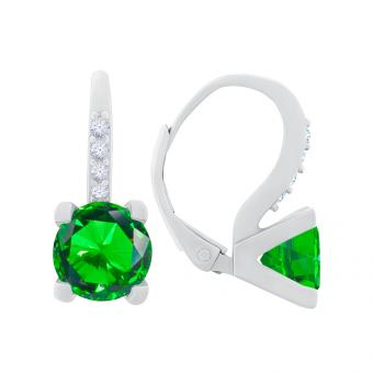 Серьги из серебра 925 пробы с фианитами