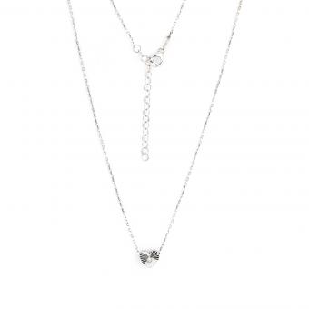 Necklace in 925 silver with heart pendant with a diamond