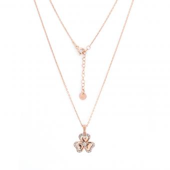 Necklace in 925 silver with a flower pendant with Swarovski zirconia