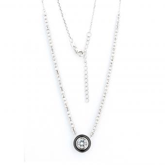 Collier aus vergoldetem 925 Silber mit rundem Zirkonia