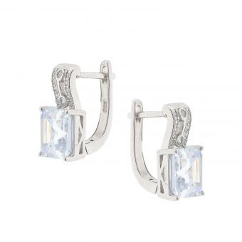 Set: earrings + pendant in 925 silver with glass crystals and zirconia