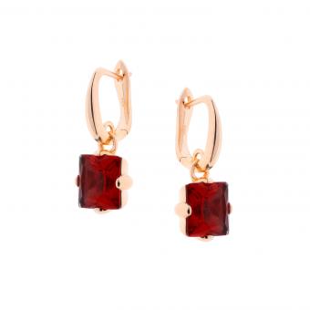 Earrings in gold-plated 925 silver with glass crystals in various colors