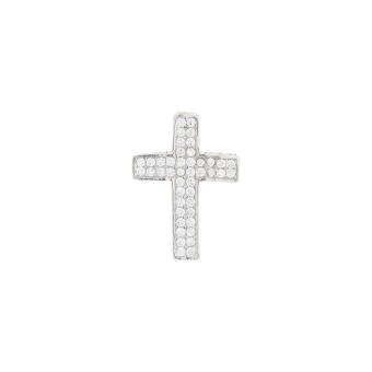 Cross pendant in 925 silver with zirconia + free silver chain