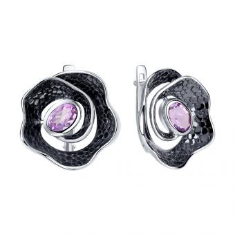 Sokolov Ohrringe aus 925 Silber mit Amethyst