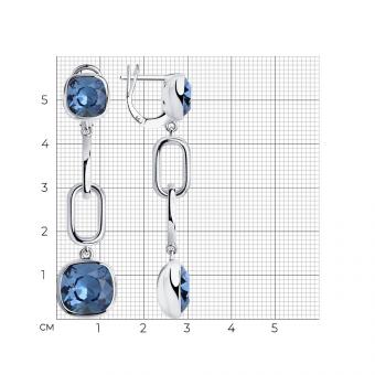 Sokolov earrings in 925 silver with blue crystals