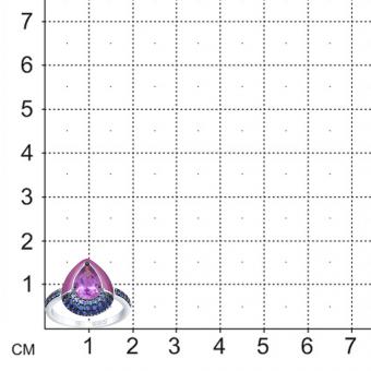 Sokolov Кольцо из серебра 925 пробы с эмалью и сиреневым ситаллом и фианитами