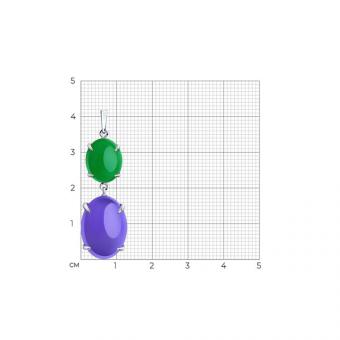 Sokolov Подвеска из серебра 925 пробы с зелёным и фиолетовым кварцем 