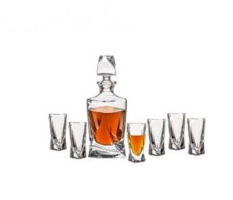 Liqueur - Set "QUADRO" decanter, 500 ml + 6 glasses, 50 ml