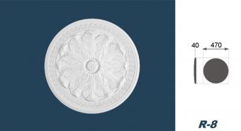 Marbet ceiling rosettes of styrofoam white, patterned