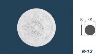 Marbet ceiling rosettes of styrofoam white, patterned