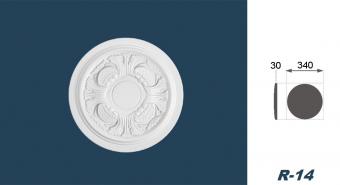 Marbet ceiling rosettes of styrofoam white, patterned