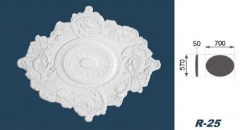 Marbet ceiling rosettes of styrofoam white, patterned