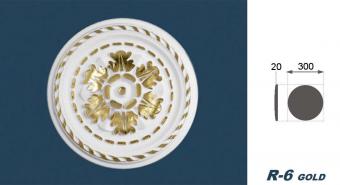 Marbet ceiling rosettes of styrofoam gold color, patterned