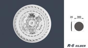 Marbet ceiling rosettes of styrofoam silver, patterned